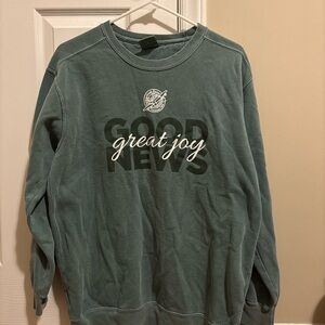 Comfort Colors Green Crewneck Sweater with Graphic